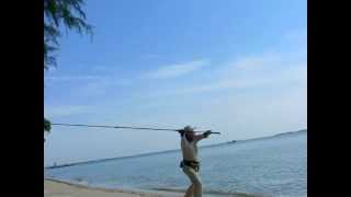 Casting daiwa surf X Interline  surf rod without guides [upl. by Eirok]