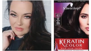 Dark Ash Brown  Schwarzkopf Keratin Color 41  Root Smudge Application [upl. by Hamimej877]