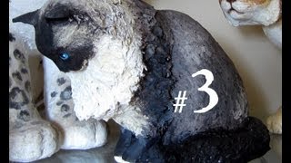 How to Make a Paper Mache Cat Lesson 3 [upl. by Hayyikaz]