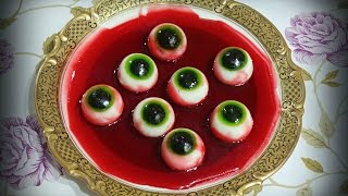 HOW TO MAKE JELLO EYEBALLS  TREATS ON HALLOWEEN [upl. by Noelyn68]