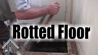 How to replace repair rotted sub floor rotten floor Easy Home Mender [upl. by Selrahcnhoj218]