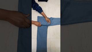 How to fold jeans to save space  Space saving jeans folding idea trending diy jeans shorts new [upl. by Gerk387]