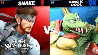 Super Smash Bros Ultimate  King K Rool Vs Snake Gameplay Trailer  Gamescom 2018 [upl. by Erdeid226]