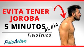 ¡EVITA TENER JOROBA EN 5 MINUTOS Ejercicios para Hipercifosis FUNCIONA ✅ FisioTruco [upl. by Whittaker]