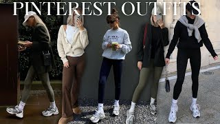 RECREATING WINTER PINTEREST OUTFITS 2024  Athleisure Outfit Ideas [upl. by Yuk]