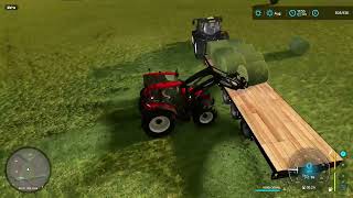 FS22  GRASSLANDS 22 17  LOADING BALES ONTO THE LOWLOADER  BIG LOAD [upl. by Angadresma]