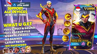 Script Skin Chou Hero  Thunderfist No Password Terbaru Full Effect amp Voice  New Patch [upl. by Manaker]