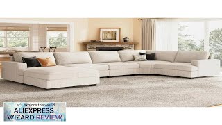 Sectional Sofa with Storage Ottoman U Shape Sectional Couch Corduroy Modular Sectional Review [upl. by Charyl14]