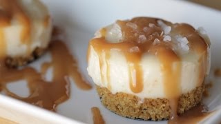 How to Make Mini Salted Caramel Cheesecake  Thanksgiving Dinner Menu  Simply Bakings [upl. by Allenad428]