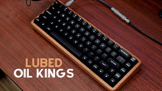 Gateron Oil Kings Lubed on wooden KBD keyboard ASMR [upl. by Akemej]