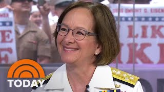 First woman to lead US Navy reflects on her career milestones [upl. by Relyat607]