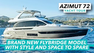 Azimut 72 yacht tour  Brand new flybridge model with style and space to spare  MBY [upl. by Gitt343]