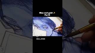 Watercolors paintng  Watercolors painting process art blue [upl. by Mairem]