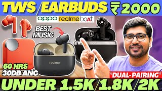 TOP 3🔥Best Earbuds Under 2000🔥Best TWS Under 2000🔥Best Earbuds under 1500🔥Best Airpods under 2000 [upl. by Dnaltruoc]