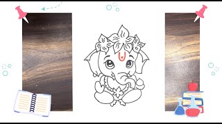 Easy Bal Ganesha Drawing  Lord Ganesha Pencil Drawing Step by Step ganesh easydrawing [upl. by Sabino974]