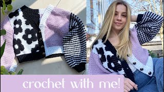 How to make this crochet cardigan  crochet with me 🌸 [upl. by Barden]