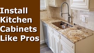 Installing Kitchen Cabinets DIY  How To Install Like Pros [upl. by Phene]