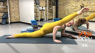 Middle split stretching exercises  Flexibility challenge split  Gymnast stretch training [upl. by Arrec]