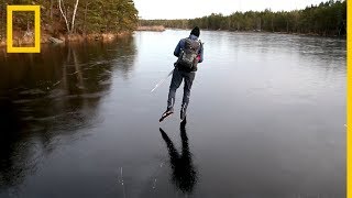 Los sonidos sobrenaturales del patinaje sobre hielo fino  National Geographic en Español [upl. by Akerley489]