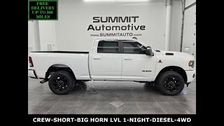 2023 RAM 2500 BIG HORN ULTRA CLEAN LEVEL 1 NIGHT EDITION BRIGHT WHITE 4K WALKAROUND 14871Z [upl. by Sorodoeht691]