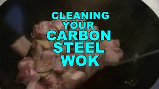 Clean Your Wok The Easy Way Cleaning A Carbon Steel Wok [upl. by Oiceladni895]