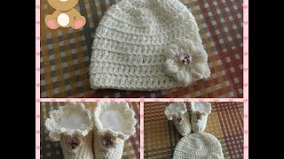 uncinettocappellino e scarpine neonati [upl. by Lita]