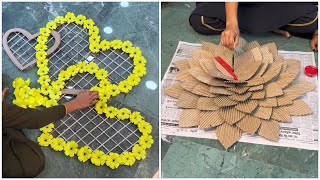 3 heart shaped wall decor using only papers  Waste cardboard craft idea  Best home decor idea [upl. by Yngad985]