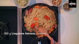 Recept na Linguine s bazalkovým pestem šunkou avokádem a ořechy [upl. by Merrielle]