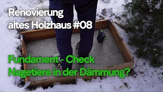 08 Renovierung altes Holzhaus  FundamentCheck  Nagetiere in der Dämmung [upl. by Nordna476]