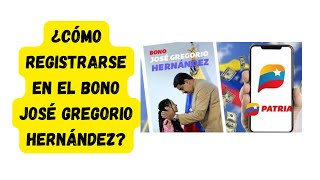 Cómo Registrarse para Recibir Bono José Gregorio Hernández online venezuela patria [upl. by Ume44]