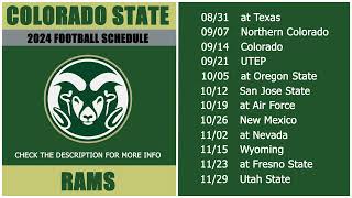 2024 Colorado State Rams Football Schedule [upl. by Adalie]