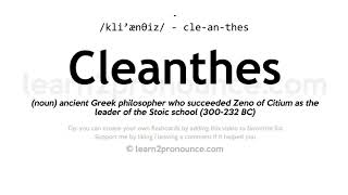 Pronunciation of Cleanthes  Definition of Cleanthes [upl. by Naasah]