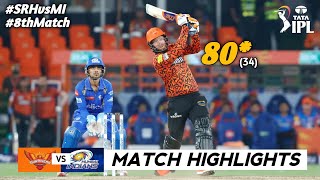 Sunrisers Hyderabad Vs Mumbai Indians IPL 8th Match Highlights 2024  MI vs SRH IPL 2024 Highlights [upl. by Alexina296]