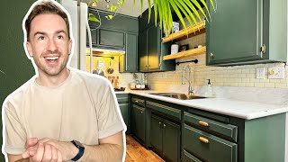 Painting my Kitchen Cabinets DIY APARTMENT KITCHEN MAKEOVER [upl. by Hawger]