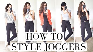 How to Style Joggers  9 Easy Jogger Outfit Ideas for Women [upl. by Hortensa215]