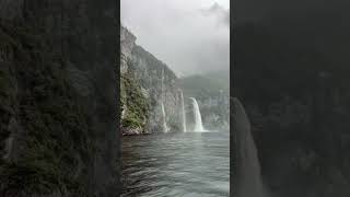 Milford sound travel newzealandnature nature newzealand mountains waterfall [upl. by Lekzehcey]