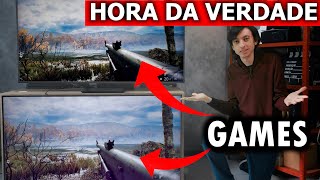 AU8000 vs QLED Q70A  Qual a MELHOR TV para GAMES [upl. by Nomzed]