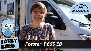 Earlybird  Forster T 659 EB  kompakter Teilintegrierter mit Einzelbetten Hubbett Sat TV Klima [upl. by Keverian]