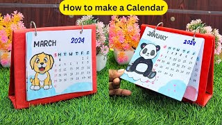 How to Make a 2024 Mini Desk Calendar Easy amp Cute Handmade Calendar DIY Craft [upl. by Areehs671]