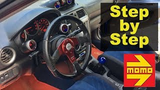 MOMO Steering Wheel Install in a WRX 2002  2007 GD Detailed [upl. by Assilaj]