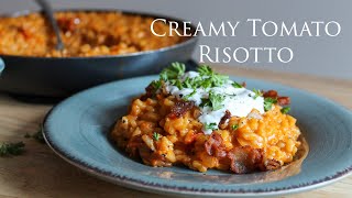 Creamy Tomato Risotto with Stracciatella Cheese  Roasted Tomatoes [upl. by Ettigdirb832]