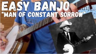 Easy Banjo How To Play quotMan Of Constant Sorrowquot Lesson and Tab [upl. by Acilgna]