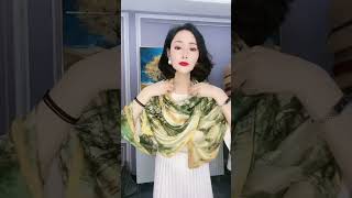 Women 100 Mulberry Silk Shawls  How to Tie a Silk Shawls [upl. by Giwdul]