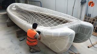 Man Builds Amazing Boat Using Wire Mesh and Fiberglass  by bkscreative [upl. by Etyak252]