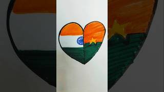 Flag heart drawingIndependence day drawingRepublic day drawingart drawing draw flag trending [upl. by Nomelihp]