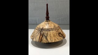 Woodturning A spalted beech lidded bowl  box with finial [upl. by Telfore134]