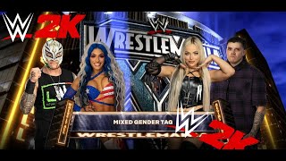 WWE 2k24 Zelina Vega amp Rey Mysterio vs Liv Morgan amp Dominik Mysterio  Mixed Gender Match wwe2k24 [upl. by Annotahs]