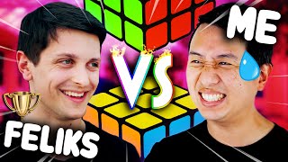 I Challenged The Rubiks World Champion 🥊🥊 EPIC CUBE BATTLE [upl. by Zelde]