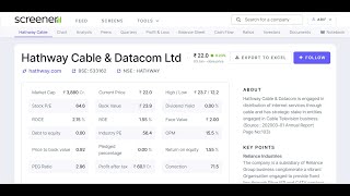 Hathway Cable amp Datacom Ltd share me kya kre [upl. by Ednil719]