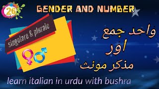 26 Singolare plurale maschile e femminile  learn italian in urdu [upl. by Larine]